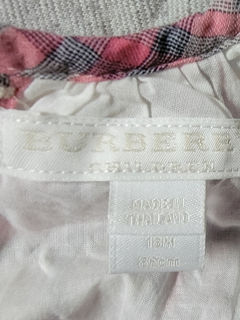 Baby Dress with Pink Check Trim